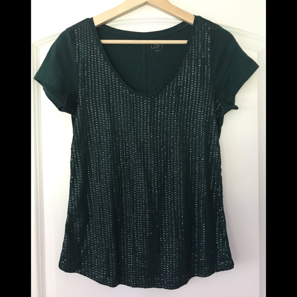 Loft Glittery Green T-shirt